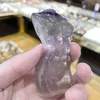 Decorative Figurines Natural Fluorite Crystal Goddess Quartz Statue Carved Woman Gem Body Sculpture Energy Healing Room Decor 1pcs