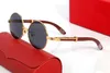 Gafas de sol de diseñador Carti para hombres, mujeres, gafas de sol redondas de gran tamaño, protección UV400, gafas de madera, marcos de tallado de ondas, gafas deportivas vintage para hombre, gafas retro