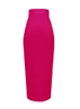 Spódnice 13 kolorów mody kobiety seksowne różowe żółte bandaż spódnica elegancka elegancka ołówek 78 cm 230308