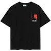 2023 Мужская и женская модная футболка бренд Rhude S Black с коротки