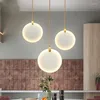Pendant Lamps Lighting Nordic Minimalist Home Living Room Decoration Lamp Hanging Light Fixture Round Stone Suspension Fixtures