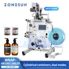 Zonesun Wrap onlight Applicator Industrial Industrial Can Plastic Tin Can Round Bottoge Double Labeling Machine Dispenser ZS-TB130