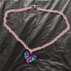 Colares pendentes pintando coração acrílico floral rosa cadeia ousada para adolescentes egirls clubwear fofo harajuku colar 90s y2k jóias