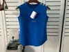 Damen-Designermode, Tanktop, Damenoberteile, Kleidung, Damen-T-Shirt, Weste, T-Shirt, goldfarbener Buchstabe, Schulterknopf, Baumwolle, Schwarz, Sommerkleidung, ärmellos, lässig, rosa, 20er Jahre