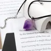 Pendant Necklaces Natural Gems Stone Necklace Raw Amethyst Quartz Purple Crystal Cluster For Women Men Jewelry Accessories