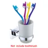 Toothbrush Holders Toothpaster el Accessories Holder Home Glass Cup Round Stainless Steel Toilet Wall Mounted Bathroom Organizer 230308