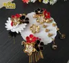 Party Masks Gold Ancient Customs Hairpin Sakura Tassel Hair Clip Tsumami Zaiku Cosplay japanska handgjorda tillbehör för Hanfu Kimono