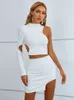 Платье с двумя частями AILIGOU 2023 Summer Fashion Hollow Out один плеч