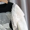 Vestidos de niña de encaje para niñas Ropa para niños pequeños Vestido de oso lindo Ropa de bebé Vestidos para niños Traje de primavera 1 2 3 4 5 6 7 8 Años 230307