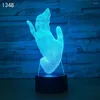 Veilleuses Nighdn geste 3D lumière LED 16 couleurs avec télécommande lampes acryliques USB lampe de Table cadeau pour chambre d'enfants