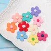 Charms DIY smyckesfynd 25mm 10st Solid Solors Spring Flower Harts Cabochons Ornament Accessories Girl Hair Clip