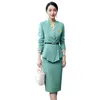 Two Piece Dress Professional Skirt Suit's Elegant Fashion el Front Desk Formal Wear Office Ladies Work Clothes Blazer Sets Femenino 230307