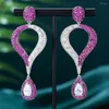 Boucles d'oreilles pendantes Missvikki mode DUBAI Long vert rose goutte pour les femmes à la mode élégant créé grande poire simulée en gros