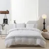 Bedding sets Bedding Set Brushed Embedded Line Processes Twin Full Queen King Size 1 Duvet Cover 2 Pillowcase Solid Color 230308