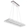 Pendant Lamps Creative Rectangular Dining Room Chandelier Crystal LED Lamp Modern Minimalist Bedroom Table Hanging Lighting