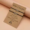 Charm Bracelets 2 Pieces / Set Wish Card Bracelet Sister Quotation Blessing Heart 8 Words Jewelry Mother's Day Gift