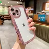 Luxury Wavy lines Electroplate Phone Case For IPhone 14 13 12 11 Pro Max X Xs Max XR Plus Transparent Soft Silicone Bumper Cover