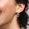 Boucles d'oreilles créoles toujours entourées de la famille pour bijoux de mariage en argent sterling Pandora 925 pour femmes Boucles d'oreilles de concepteur de cadeau de petite amie avec boîte d'origine