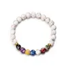 Bracelets de charme oktrendy chakra falsa pedra natural pulseira colorida de contas para mulheres joias de presente de gulgim