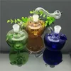 Colored glass apple pot IN STOCK glass pipe bubbler smoking pipe water Glass bong