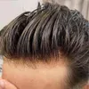 Erkek çocuk perukları kahverengi sarışın erkekler insan saç perukları süper dayanıklı tam cilt pu doğal saç çizgisi toupe kılcal protez saç parçası birim sistemi 230307