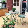 Camp Furniture Patio Iron Outdoor Garden Balcony Leisure Coffee Shop Stool Tea Chair Desk Table Kitchen LQQ30YH