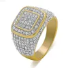 Jóias de jóias de grife jóias de jóias de diamante ringas quadradas moissanite anéis diaml hip hip hop anel de ouro masculino