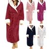 Женская одежда для сна, сгущайте теплую пару стиль фланелевая одежда в сфере ванны с длинным рукава