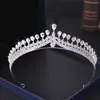 Gioielli per capelli da sposa Corona di cristallo Colore argento Diademi da sposa e accessori per copricapo Copricapo da sposa da donna 230307