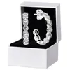 Серьги-гвоздики со сверкающими бриллиантами CZ для Pandora Аутентичные стерлингового серебра Свадьба Ювелирные изделия для женщин Подарок подруги дизайнерские серьги с оригинальной коробкой