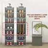 Titulares de armazenamento racks jendeho shoe rack 8 camadas diy n stckable standing sapatos de pé grátis altos organizadores verticais pequenas prateleiras de corredor de entrada 23030307