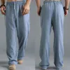 Men's Pants Mens Summer Casual Cotton Linen Loose Drawstring Yoga Trousers Men Clothing Pantalones De Hombre 230307