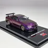 Diecast Model INNO 1 64 Changing Color Purple Nissan Skyline GT-R R34 Car Model Classic Collection Static Display Gift Diecast Alloy 230308