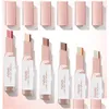 Oogschaduw novo dubbele kleur stereo gradiënt veet oogschaduw stick shimmer earth cream pen sombra make -up cosmetische set ogen drop deliv dhy7b