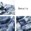 Women's Blouses Shirts Women Fashion Tie Dye Harajuku Gothic Tops Korean Loose Casual Clothes Sun-proof Embroidery All-match Summer Holiday