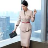 Two Piece Dress Professional Skirt Suit's Elegant Fashion el Front Desk Formal Wear Office Ladies Work Clothes Blazer Sets Femenino 230307