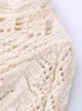 Swery dla kobiet 2023 Vintage Pointelle Knitted Sweter SWEATER DŁEGO rękawów Drzasny okrągły skocz