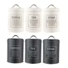 Storage Bottles Jars Set of 3 Metal Kitchen Food Coffee Sugar Tea Storage Box Tin Canister Jar Container Bin Pot with Lid for Kitchen Supplies J230301