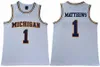 NCAA Michigan Koszykówka Wolverines 5 Jalen Rose Koszulki Chris Webber 4 Juwan Howard 25 1 Charles Matthews 2 Jorda Poole College Żółta koszulka męska
