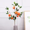 Dekorativa blommor aritifisk frukt orange gren konstgjorda växter mandarin för vardagsrum hem dekor bröllop fest dekoration