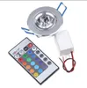 3W RGB Ceiling Downlight 85-265V LED bulb Spotlight downlight 16 Colour Changing wall Lights Recessed Lamp with IR Remote Control286T