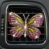 Bling papillon rose mignon voiture évent clips strass désodorisant ornement