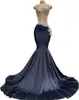 Long Black Prom Dresses 2023 Sheer Oneck Sparkly Luxury Diamond Crystals Spandex African Girls Mermaid Prom Party Gowns GW03088375858