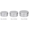 Makeup Tools 50pcs 80100150ml Aluminum Tin Candle Jar Silver Cosmetic Cream Container Sample Refillable Bottle Metal Storage Box 305060ml 230308