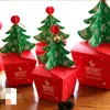 Figurine decorative Oggetti Pz Scatole di carta natalizie Regali di cioccolatini per caramelle festive Imballaggio Contenitori per dolcetti di mele con campane Fo