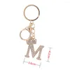 Porte-clés 1pcs couronne de luxe 26 lettre porte-clés en métal mode strass initial porte-clés sac pendentif charmes bricolage accessoires cadeaux d'anniversaire