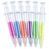 Highlighters 1Pc Kawaii Syringe Highlighter Pen Syringe Needle Shape Mechanical Color pen Ballpoint for Office School Marker Writing Tool J230302