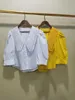 Damskie bluzki koszule damskie 2023 Summer bawełniany biały haftowany kołnierz z pół rękawów damski damski tops