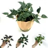 Dekorativa blommor Simulering Flower Fake Ivy Leaves Artificial Copper Coin Mynt Grass Green Plant Desktop Bonsai Plants Home Shop Office Decor