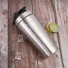 Water flessen sport shaker cup roestvrijstalen vacuüm mixer outdoor drinkware dubbele laag eiwitpoeder 500 ml 230308